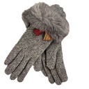 Перчатки утепленные GLAM FUR REK111SZ серые