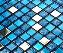 Sklenená mozaika modrá BLUE MAGIC, plytká Povrch lesklý