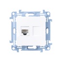 Simon 10 Одинарная компьютерная розетка RJ45, кат. 5e, белая.