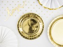 Набор золотых тарелок, чашек, день рождения, канун Нового года