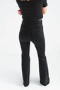 Czarne damskie spodnie dzwony jeans PUSH UP wysoki stan szeroka nogawka S Wzór dominujący bez wzoru