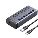 Hub UGREEN 7v1 USB-C, 7x USB-A 3.0 12V 2A CM481(čierna) Výrobca Ugreen