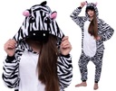 ZEBRA PIŻAMA Kigurumi Onesie Przebranie Kombinezon Kostium M 155-164