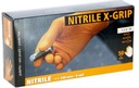 RĘKAWICE RĘKAWICZKI NITRYLOWE X-GRIP L POMARAŃCZOWE 50 SZTUK GRUBE
