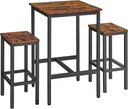 Комплект стола и стульев, винтажный коричневый + черный, 60 х 60 х 90 см