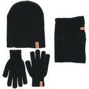 Zimný komplet dámska čiapka nákrčník rukavice Dominujúca farba čierna
