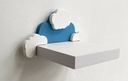 Полка для детской комнаты Скрытый Крепеж Cloud Blue 24,5х24,5 см
