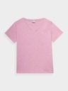 Dámske tričko 4F Tričko v tvare V Bavlnené športové Limitované SS24 Pohlavie Výrobok pre ženy