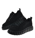 Черные женские кроссовки, криперы, замша, туфли на платформе 15555 39