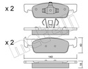 КОЛОДКИ ТОРМОЗНЫЕ ПЕРЕД 22-0975-0 METELLI изображение 2