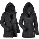 KURTKA PRZEJŚCIOWA TALIOWANA LEKKA WIOSENNA JESIENNA PARKA Z KAPTUREM S