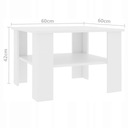 Konferenčný stolík Lavica biela 60x60x42 MALÁ Tvar stola štvorcový