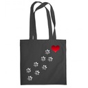 ПОДАРОЧНАЯ СУМКА ДЛЯ ДЕВОЧКИ-КОТА, КОШАЧНЫЕ ЛАПКИ, СЕРДЦЕ I LOVE