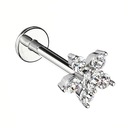 Лабрета с хрустальным цветком - серебро 1,2/8