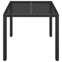 vidaXL Záhradný stôl, sklenená doska, čierny, 90x90x75 cm, PE ratan Producent Vida