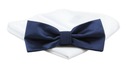 Темно-синий галстук-бабочка и белый нагрудный платок - Alties