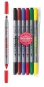 Фломастеры двусторонние Fibracolor Bipunta 6x