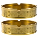 2 PIECES GOLDEN MOSIADZ ASHTRAY STYLIZED CIRCLE ATTEMPT DO AT HOME I BIURA  photo 7
