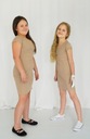 Béžové Bavlnené rebrované šaty r 152 dievčenské Veľkosť (new) 152 (147 - 152 cm)