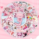Набір з 60 наклейок Аксолотл Листи Kawaii Водонепроникні 3,5х4,5 см замовити в Україні