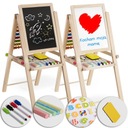 ДОСКА ДВУХСТОРОННЯЯ СО СТОЛЕКОЙ ДЛЯ ДЕТЕЙ, МАГНИТНЫЙ МЕЛ + АКСЕССУАРЫ