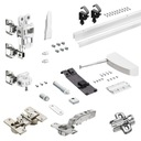 Система нажимного перемещения Hettich WingLine L, правая, белая, для складных дверей Tip-On