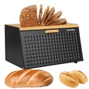 БОЛЬШАЯ МЕТАЛЛИЧЕСКАЯ ХЛЕБОПЕЧКА С ДОСОЧНЫМ КОНТЕЙНЕРОМ ДЛЯ ХЛЕБА ЧЕРНЫЙ БАМБУКОВЫЙ ХЛЕБ