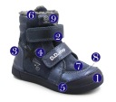 Дівчачі Зимові Утеплені Черевики LED DD STEP Royal Blue Розмір