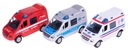 НАБОР ИЗ 3 МЕТАЛЛИЧЕСКИХ МОДЕЛЕЙ СКОРОЙ ПОЛИЦИИ ПОЖАРНЫЙ ФУРГОН