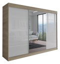 ШКАФ МИЛАН - 3D 220 CM - ДУБ СОНОМА (2x lacobel) - шкаф с зеркалом