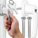 ОКОННАЯ РУЧКА С КЛЮЧОМ И ЗАМКОМ, АЛЮМИНИЕВАЯ УНИВЕРСАЛЬНАЯ