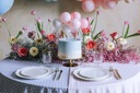 Balonowy topper na tort - balony - Party Deco - różowy Wysokość produktu 29 cm