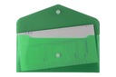 Папка с замком А4, ПП, прозрачная, зеленая.