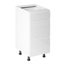 ASPEN D40S3 Кухонный шкаф 40 дна с 3 ящиками, белый глянец