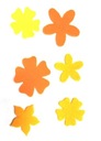 Цветы из фетра в желтых и оранжевых тонах, 60 шт.