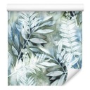 Обои для спальни с росписью акварелью лесные ЛИСТЬЯ