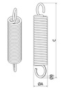Пружина растяжения с диаметром проушины 10/1,2x100