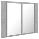 vidaXL Kúpeľňová skrinka so zrkadlom a LED, sivá betónová, 60x12x45 cm Ďalšie informácie so zrkadlom