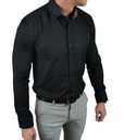 Príležitostná košeľa slim fit klasická oxford čierna Rukáv dlhý rukáv