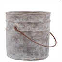 ВЕДРО ЦВЕТОЧНЫЙ ГОРШОК 18x17см КЕРАМИЧЕСКАЯ КРЫШКА, СЕРЫЙ