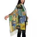 Customized Print Vincent Van Gogh Painting Collage Scarf Women Men Winter F Rodzaj chusta