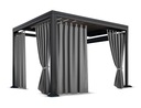 САДОВАЯ ШТОРА 155х220 С БРАБСАМИ ДЛЯ ПЕРГОЛЫ CARBON НА ТЕРРАСЕ, ВОДОНЕПРОНИЦАЕМАЯ