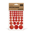 КРУГЛЫЕ красные светоотражающие наклейки на велосипед и шлем