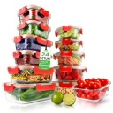 12 DB-OS ÜVEG ÉTELTÁROLÓ DOBOZOK + BPA-MENTES NUTRICHEF FEDELEK