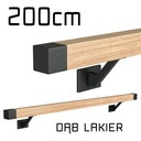 Poręcz ścienna drewniana 40x40 dąb lakier 200cm