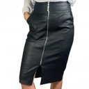 D453 ЮБКА ИЗ ЭКО КОЖИ НА МОЛНИИ, ЧЕРНАЯ, размер 44