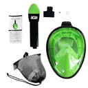 Celotvárová maska s hadičkou L/XL + držiak pre GoPro Dominujúca farba odtiene zelenej