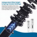 КОМПЛЕКТ REGULOWANYCH АМОРТИЗАТОРІВ COILOVER DO HONDY ACCORD 98-02 ACURA TL  (18237288205) фото min 13