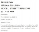 ПЛУГ ЛІВИЙ БІК ОБТІЧНИК ПЛАСТИК T2309105 TRIUMPH STREET TRIPLE 660 765 17-19  (16377791759) фото min 7