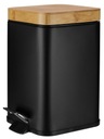 VERTO 3L ЧЕРНЫЙ МЕТАЛЛ+БАМБУК LOFT КОРЗИНА с педалью